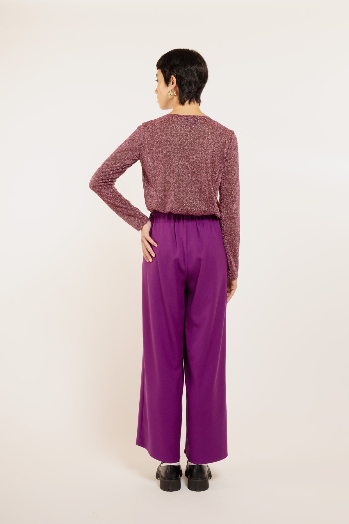 Image of PANTALONE PERÙ TWILL MALVA 