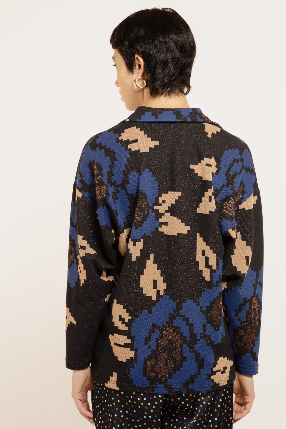 Image of MAGLIA MACAO MAXI ROSA NERO