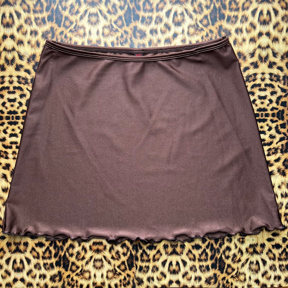 *:･Mini Frill Skirt (long) ☆ Brown ੈ✩‧₊˚