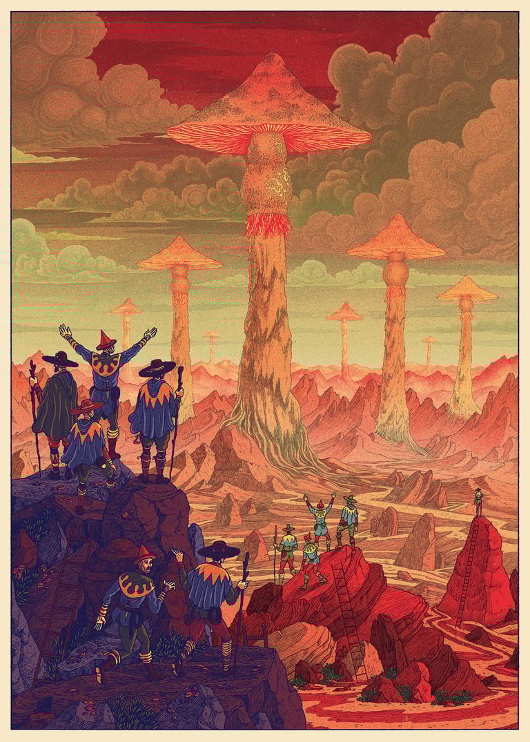 Mushrooms // Screen printed Artprint Image 2