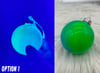 GLOW IN THE DARK glass ornaments 