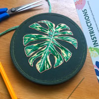 Image 2 of Monstera Leaf 5" Botanical Embroidery Kit 