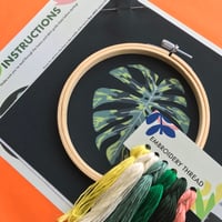 Image 5 of Monstera Leaf 5" Botanical Embroidery Kit 