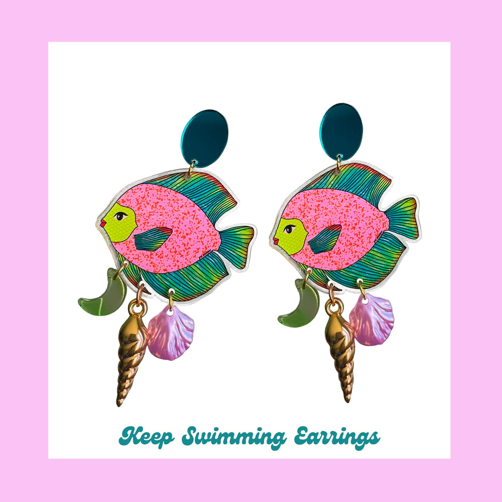 Image of Keep Swimming earrings