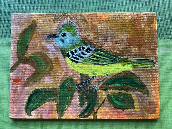 Image of Great-Crested Flycatcher - original oil painting