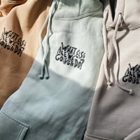 Image 3 of Get a Job Hippy heavyweight hoodie (Dusty Sage)