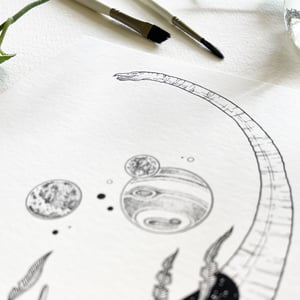 Image of Cosmic Plesiosaur, fine art print