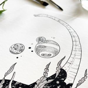 Image of Cosmic Plesiosaur, fine art print