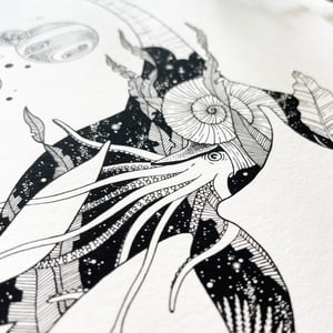 Image of Cosmic Plesiosaur, fine art print