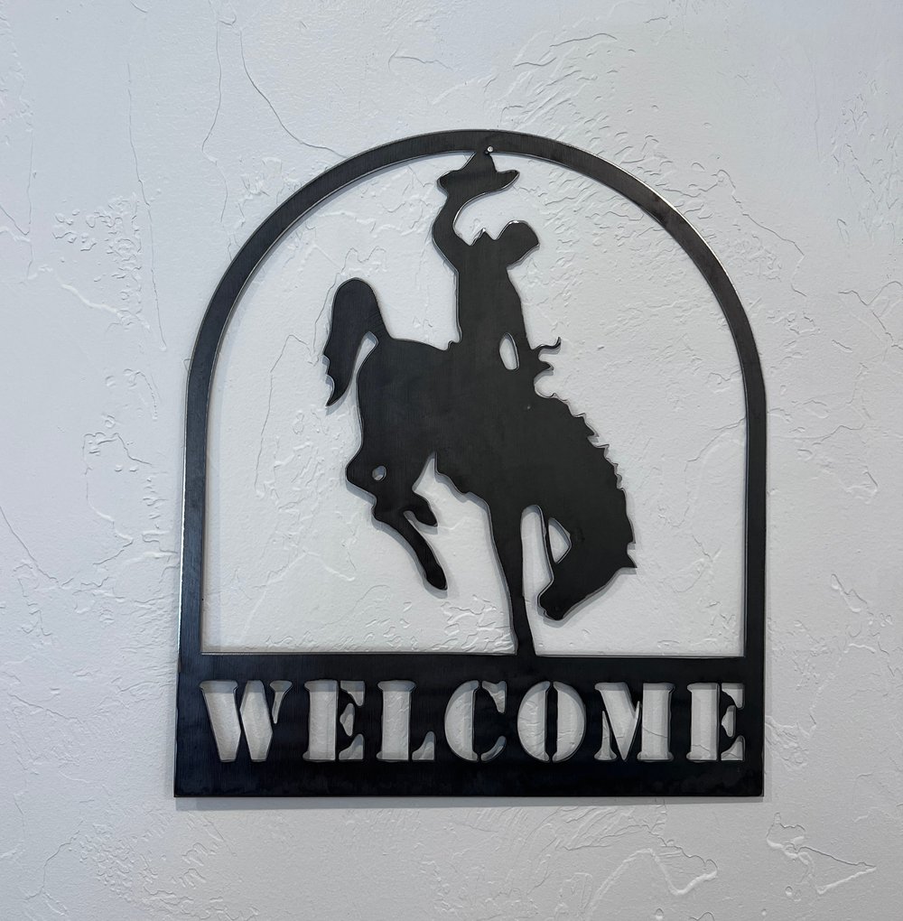 Image of Wyoming Cowboy Welcome Sign