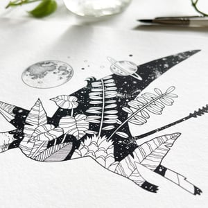 Image of Cosmic Pterosaur, fine art print