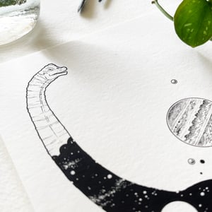 Image of Cosmic Brachiosaurus, fine art print