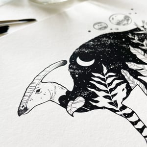 Image of Cosmic Parasaurolophus, fine art print