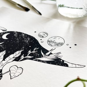 Image of Cosmic Parasaurolophus, fine art print