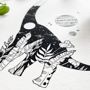 Image of Cosmic Brachiosaurus, fine art print