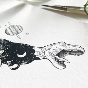 Image of Cosmic Tyrannosaurus Rex, fine art print