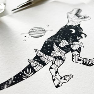 Image of Cosmic Tyrannosaurus Rex, fine art print