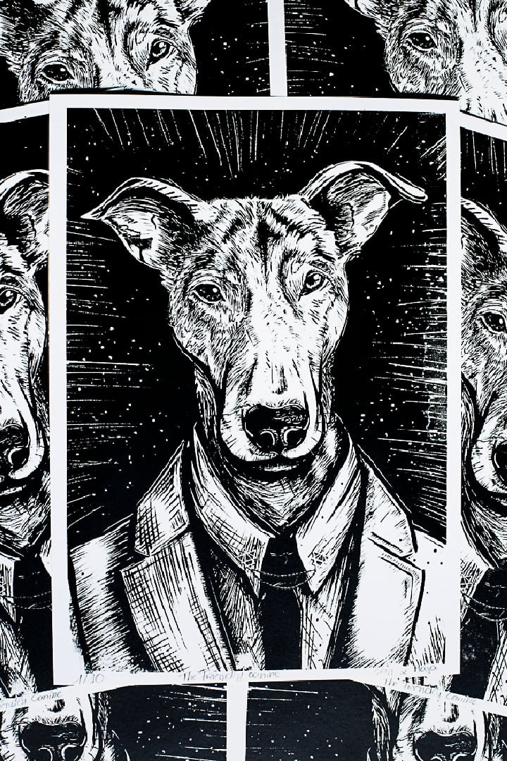 Image of The Friendly Canine A4 Limited edition print