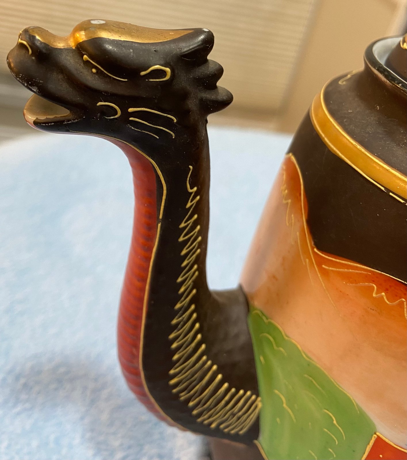 Japanese Dragonware (14-Piece) Hand Painted Satsuma Moriage Tea