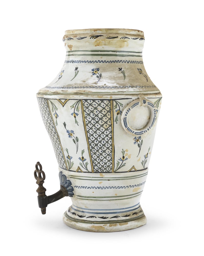 Image of An 18th century French Faience Fountain with Spigot