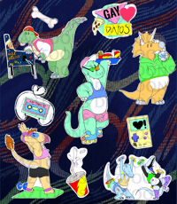 Gay Dinos Sticker Pack