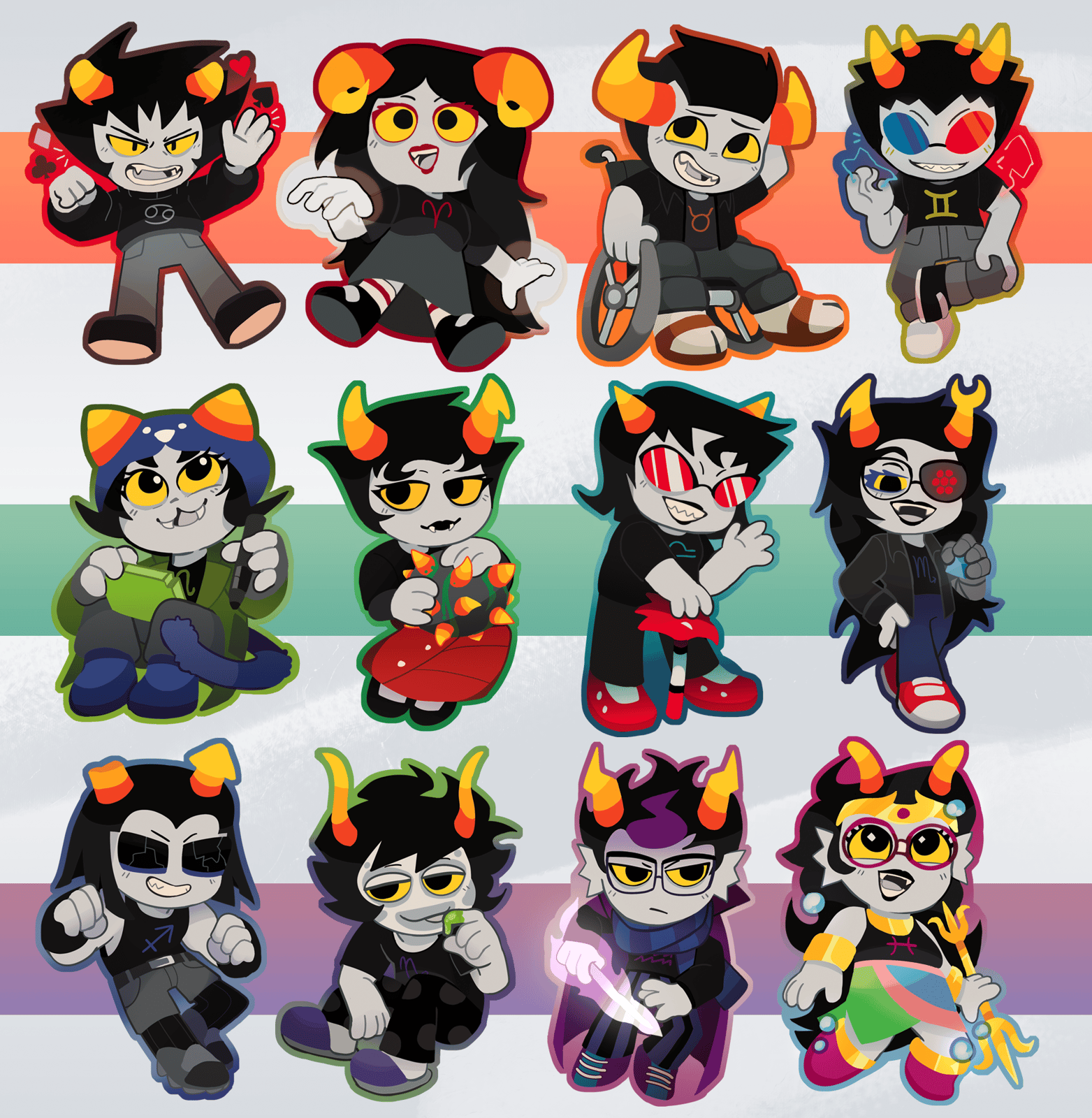 Homestuck 2.5" Troll Acrylic Charms | Chrisrin