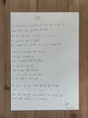 Personal Goodies (#August) - 'Wiser' Handwritten Lyrics