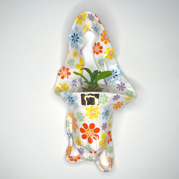 Image of Wall-hanging Used Jockstrap Planter with 22Kt Gold