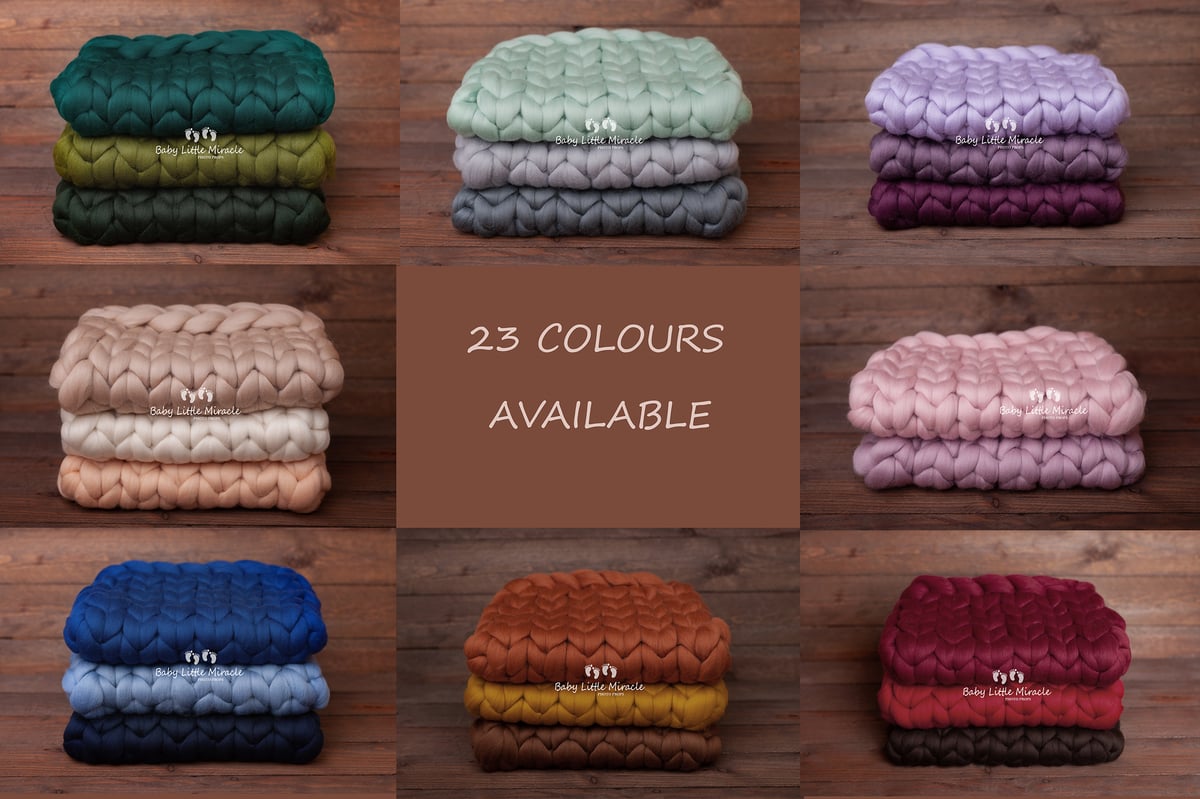 Soft Chunky Blanket, Wool Blanket, Solid Color Plush Blanket main image 0