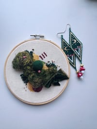 Image 3 of Forest Mushroom Fiber Art Pack | Weaving, Earrings & Embroidery Set