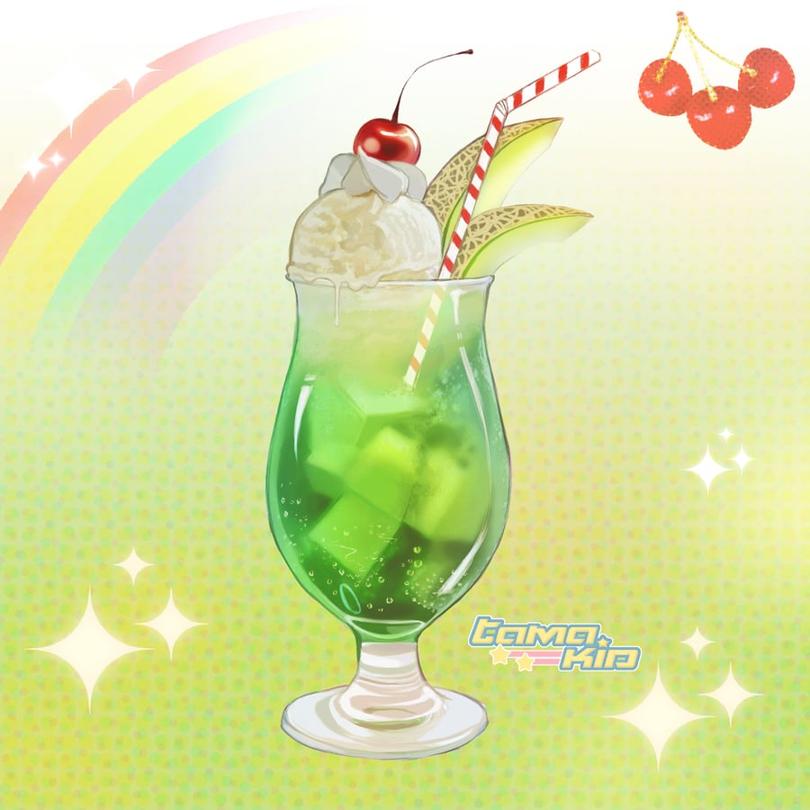 Image of Melon Soda glitter sticker