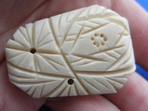 30s  Carved Bone Dress Clip  