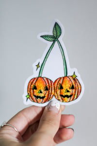 Image 1 of Pumpkin Cherry Glitter Sticker