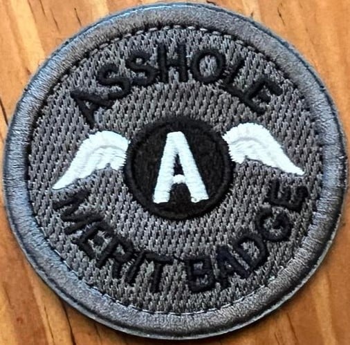 Image of @$$hOLE MERIT BADGE ~ PATCHES