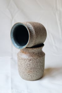 Image 4 of Pair of Speckled Teal Vases