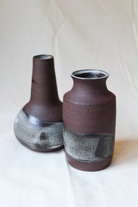 Image 1 of Set of Maroon Vases 