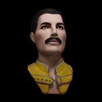 Image 1 of Freddie Mercury - Hand Painted Clay Bust Sculpture