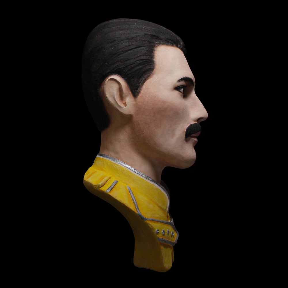 Freddie Mercury - Hand Painted Clay Bust Sculpture