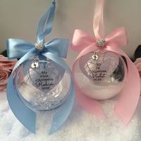 Image 3 of Beautiful Personalised Baby Ornament,New Baby Bauble,First Christmas Bauble,1st Christmas Memory
