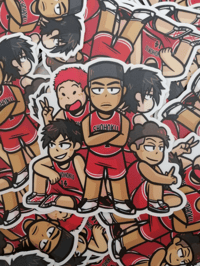 Image of Shohoku Starters + 3BK Vinyl Stickers [Slam Dunk]