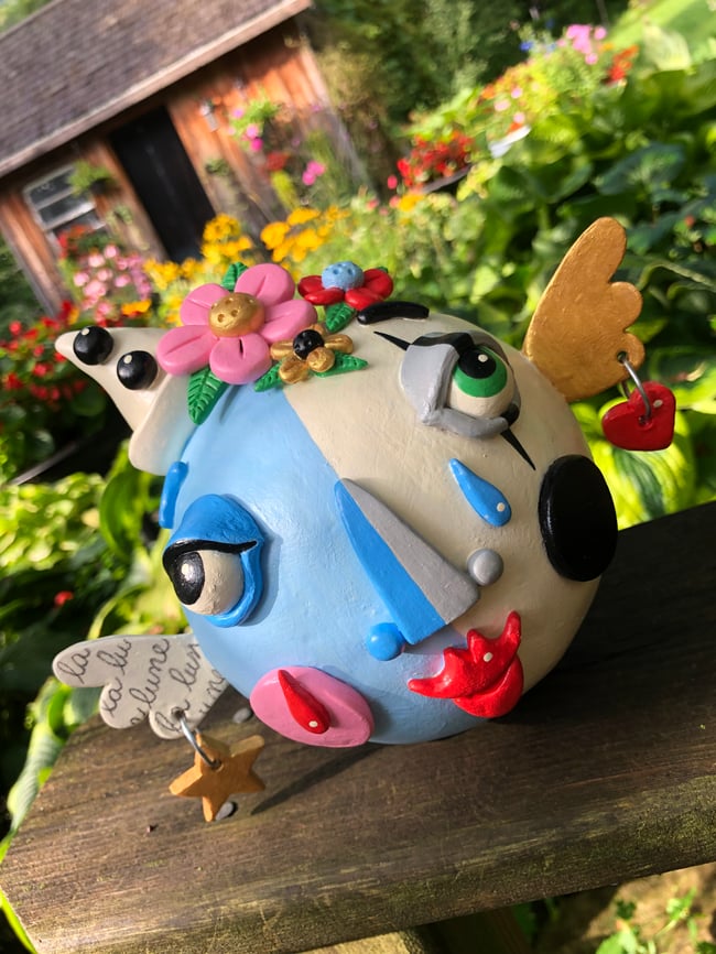 Super Blue Moon Clay Sculpture