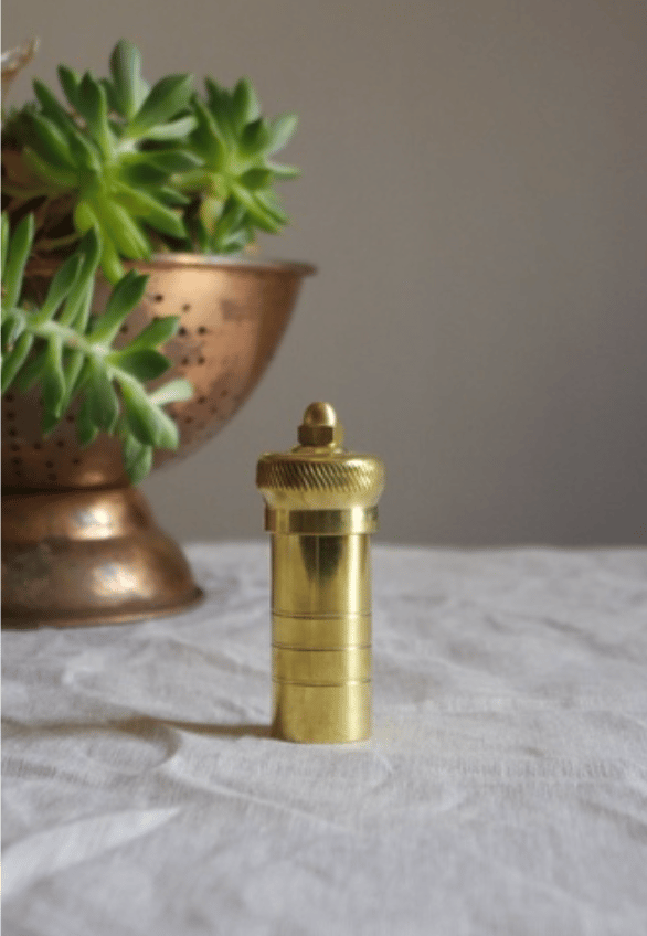 Image of Small Handcrafted Brass Pepper Mill