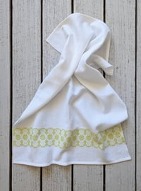 Image 3 of Handwoven Organic Cotton Linen Tea Towel Coastal #4