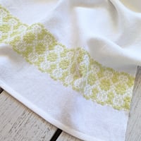 Image 1 of Handwoven Organic Cotton Linen Tea Towel Coastal #4