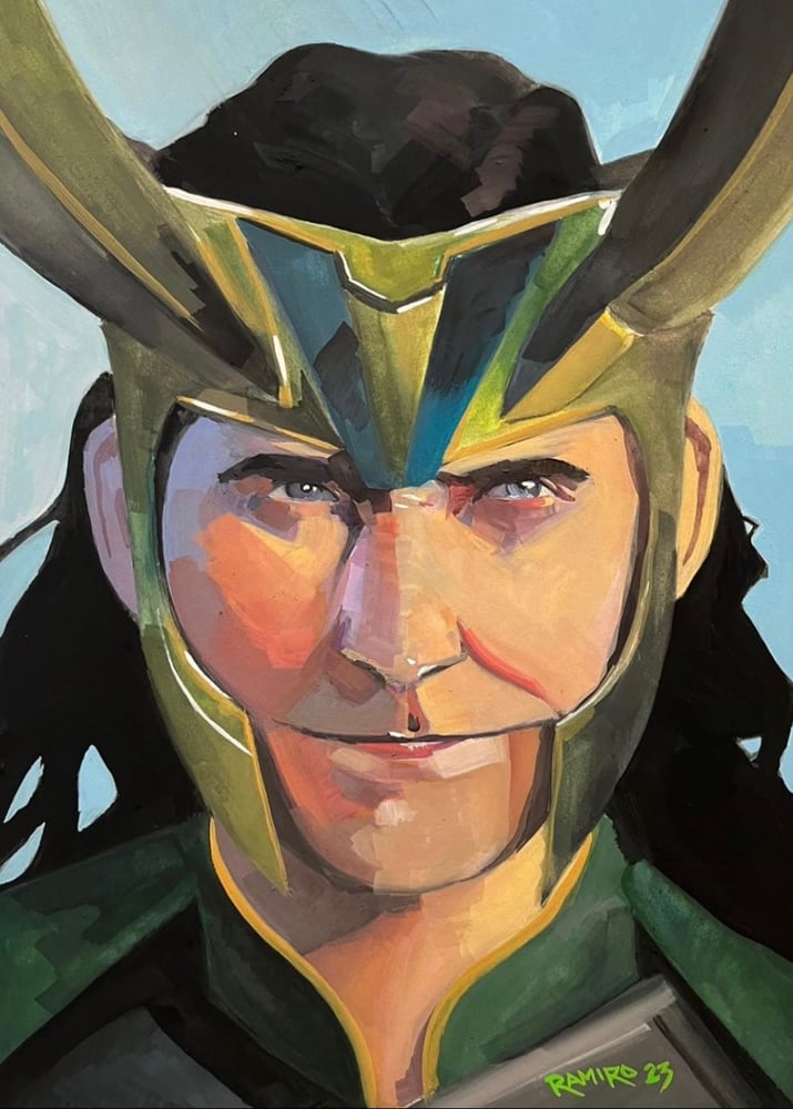 Image of "Loki", Gouache on Illustration Board by Ramiro 