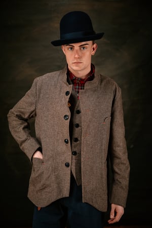 Image of Chinwest Jacket Brown Herringbone 