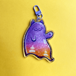 Image of Ghost Cat Phone/Key Charms | Acrylic Charms