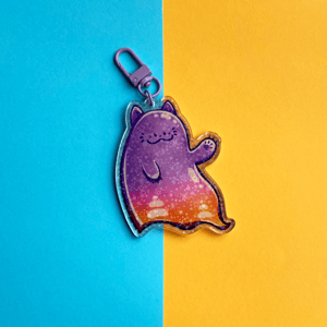 Image of Ghost Cat Phone/Key Charms | Acrylic Charms