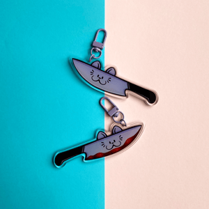 Image of Knife Cat Phone/Key Charms | Acrylic Charms