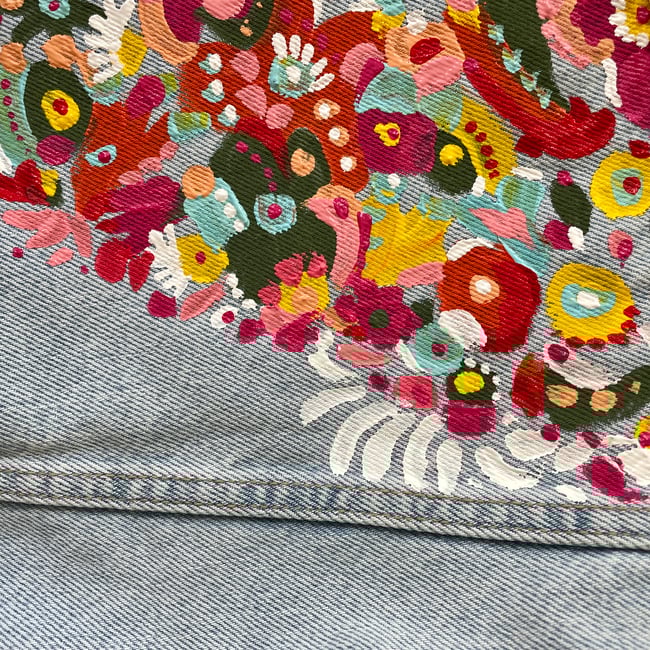 Painting on denim jacket